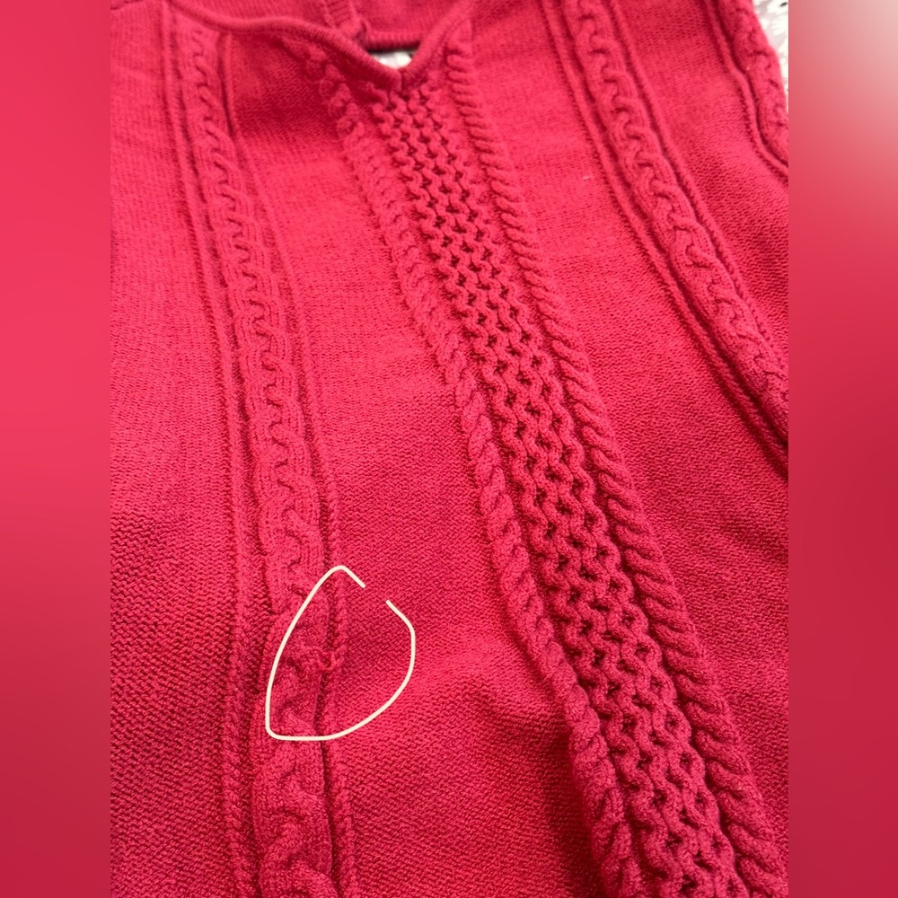 FREE PEOPLE Sweater Mini Dress Size XL Red Pink Knitted Long sleeves Stretch - Picture 10 of 10